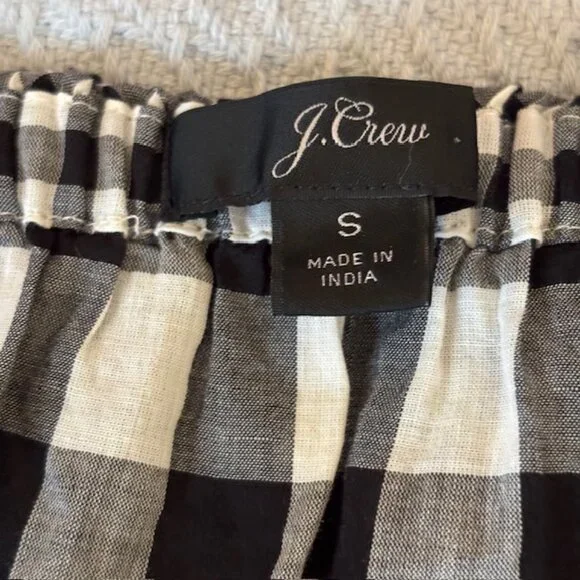 J. Crew Black/White Gingham Ruffle Halter Mini Dress Size Small - Picture 7 of 9